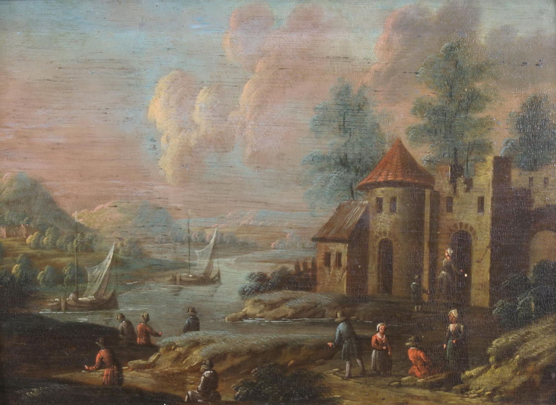 Baets, Marc (tätig in Antwerpen in der 1. Hälfte 18. Jh.), zugeschrieben, Pendants, "Flusslandsch