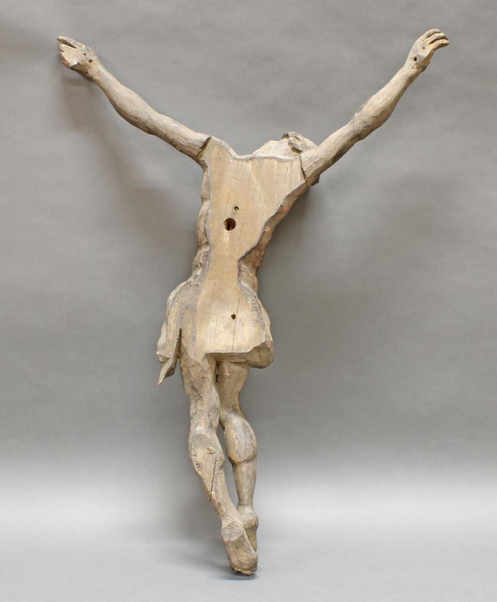 Skulptur, Holz geschnitzt, "Corpus Christi", im Stil des 17.Jh. jedoch wohl 20. Jh., 76 cm hoch, ei - Image 2 of 2