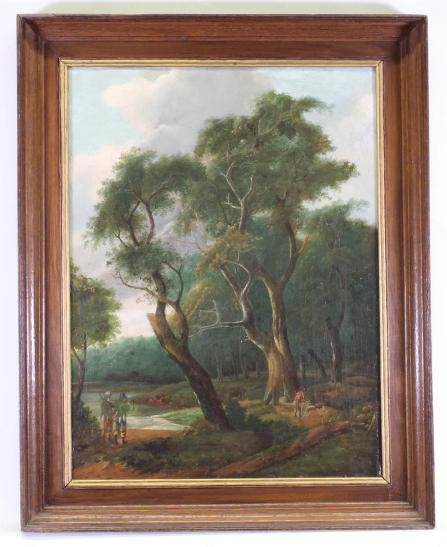 Abels, Jakobus Theodorus (1803 Amsterdam - 1866 Abcoude, Landschaftsmaler), "Auf der Jagd", Öl auf - Image 2 of 4