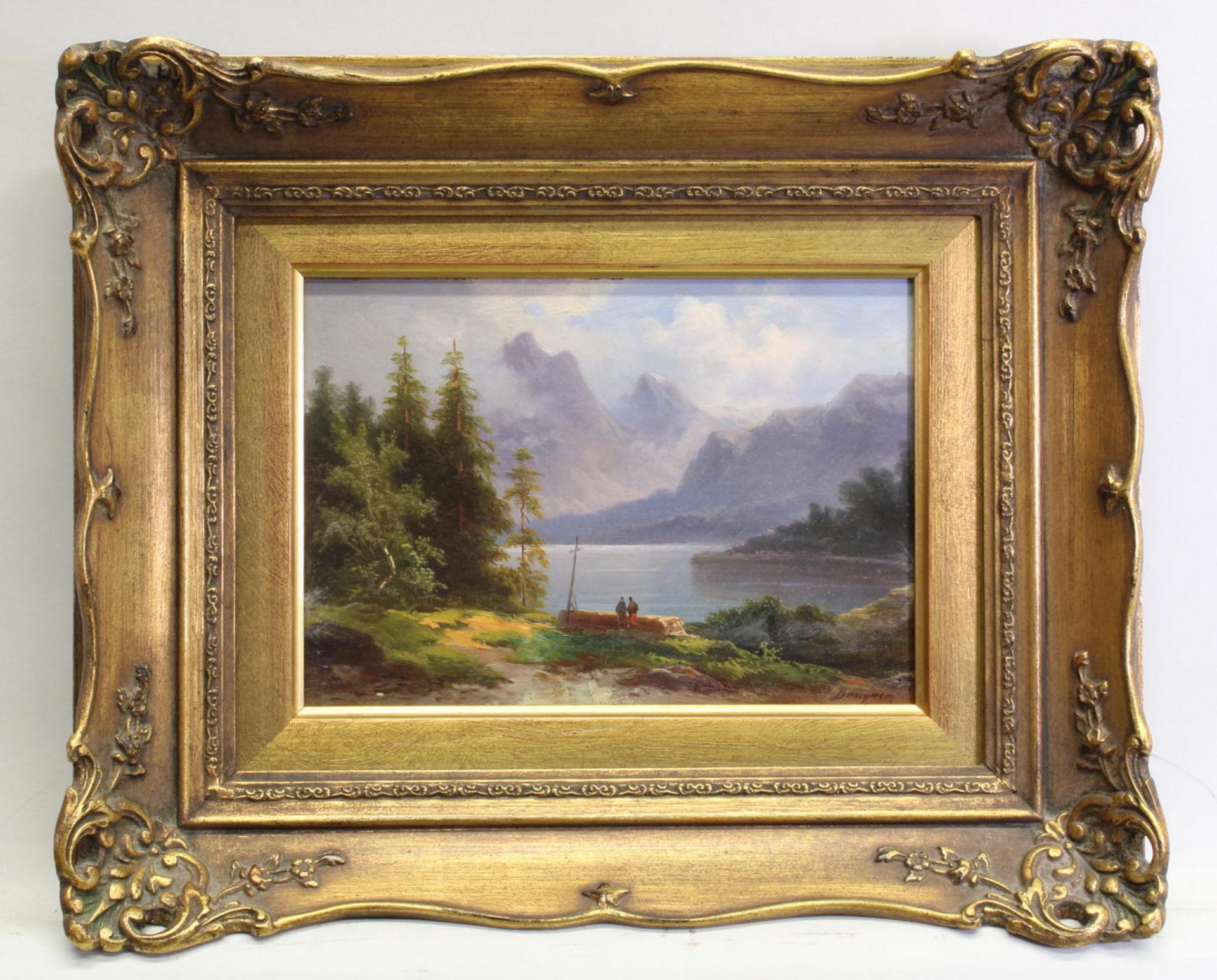 Landschaftsmaler (19./20. Jh.), Konvolut von 3 kleine Gemälde: 2x Cölestin Brügner, "Am Ufer ein - Image 5 of 10