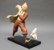 Comicfigur, "Tintin reporter & Milou", Frankreich, 20. Jh., Kunstharz, polychrom, Leblon Delienne,