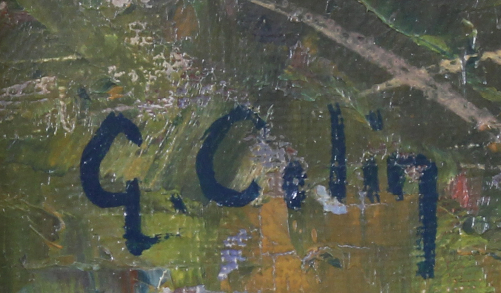 Colin, G. (19./20. Jh.), "Wassermühle", Öl auf Leinwand, signiert unten links G. Colin, 40 x 50 c - Image 3 of 4