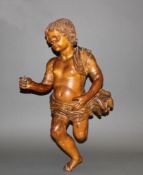 Skulptur, Holz geschnitzt, "Putto", 18./19. Jh., abgelaugt, 80 cm hoch, ein Finger und eine Zehe fe