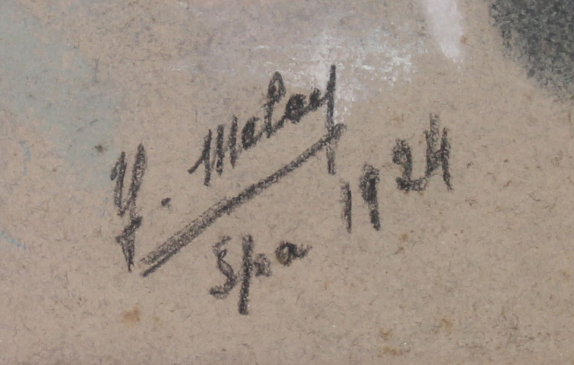 Malay, G. (20. Jh.), "Junge Frau mit Sonnenhut", Pastell auf Papier, signiert, datiert und bezeichn - Image 3 of 3