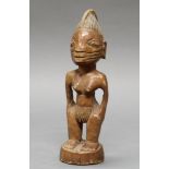 Zwillingsfigur, 'ibeji', weiblich, Yoruba/Oyo, Nigeria, Afrika, authentisch, Holz, braun glänzende