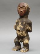 Tsogo-Figur, Gabun, Afrika, Holz, alte Patina, 35 cm hoch Provenienz: Privatsammlung Bonn