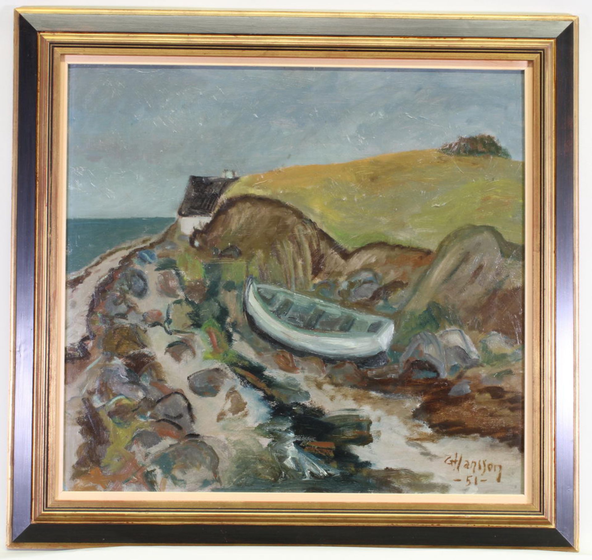Hansson, Georg (1932 Landskrona - 2018, schwedischer Landschafts- und Marinemaler, Grafiker), "Stei - Image 2 of 4