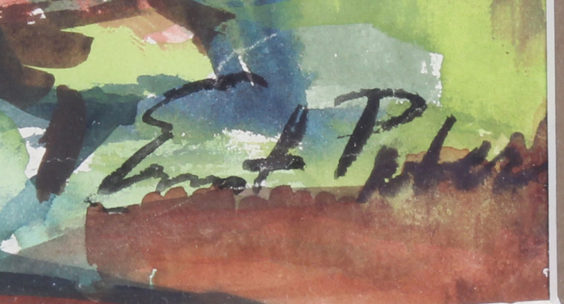 Peter, Ernst (20. Jh.), "Landschaft", Aquarell auf Papier, signiert unten rechts Ernst Peter, 45 x - Image 3 of 3