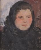 Kalmakova, Olga (1905 - 1999, russische Künstlerin), "Porträt einer jungen Dame", Öl auf Leinwan