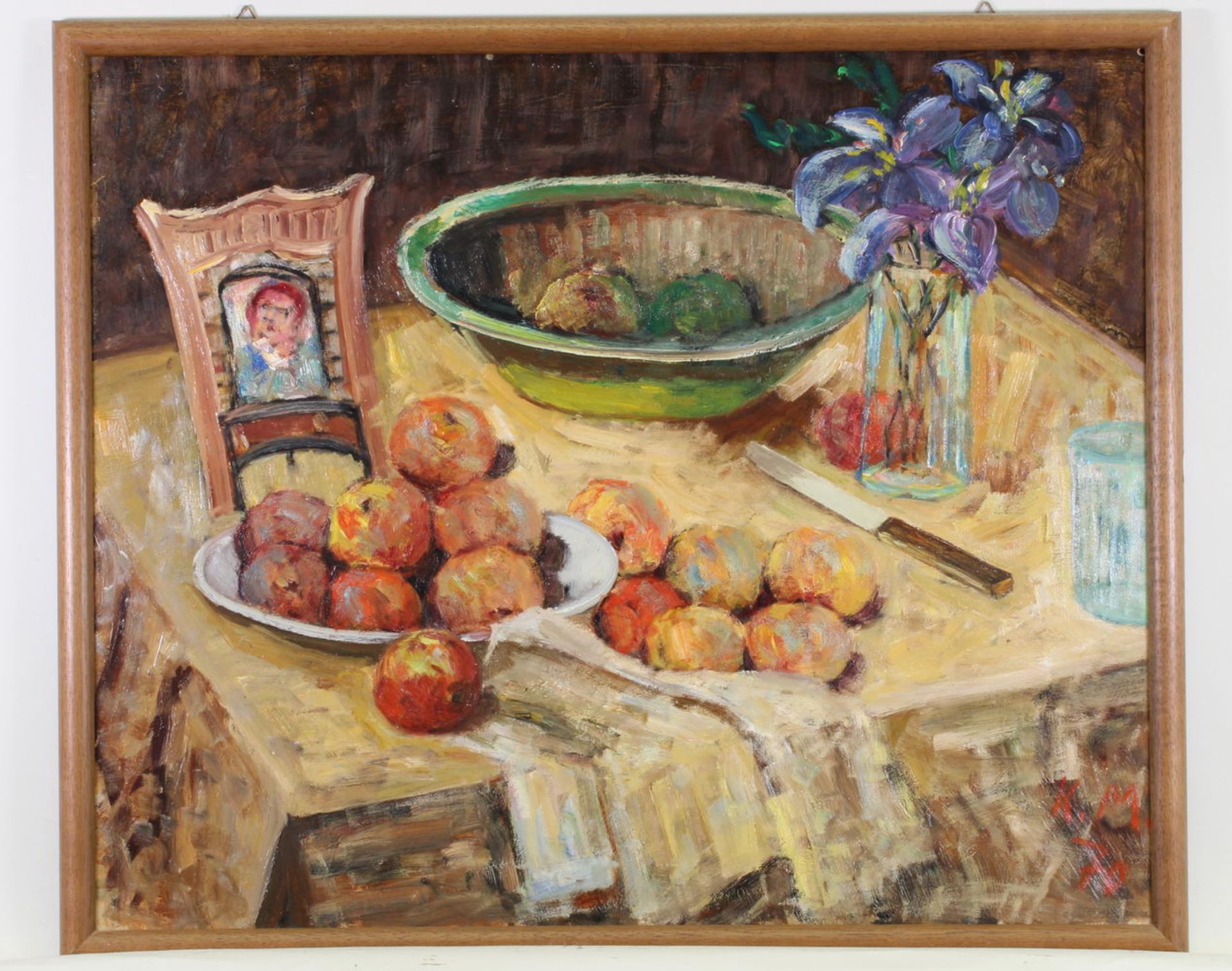 Stilllebenmaler (2. Hälfte 20. Jh.), 3 Gemälde, "Stillleben", Öl auf Karton, jeweils undeutlich - Image 2 of 9
