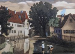 Luckmeyer, Heinrich (1870 - 1945, Landschaftsmaler und Aquarellist), "Partie an der Sulz - Berching