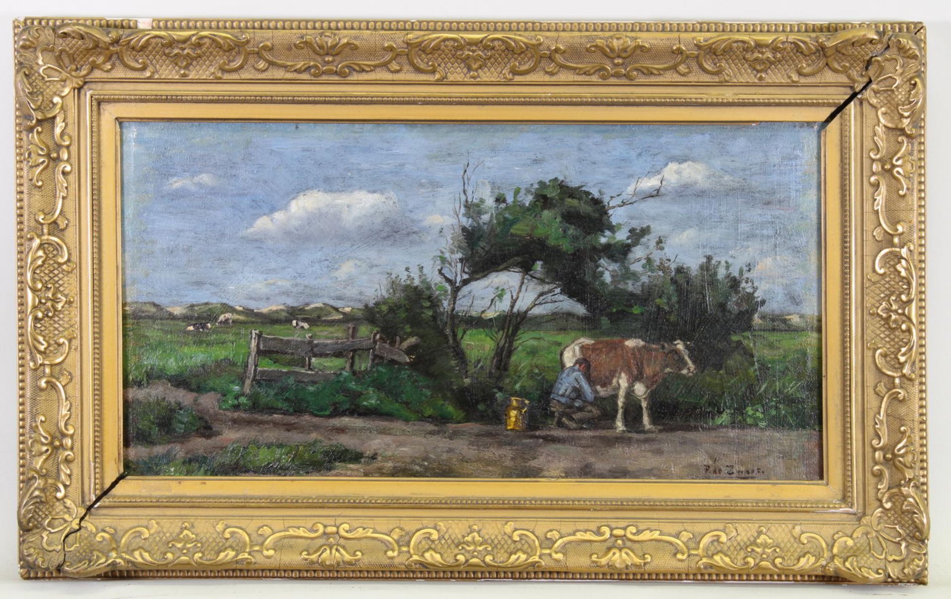 Zwart, Pieter de (1880 - 1967, Stillleben und Landschaftsmaler), "Landschaft bei Den Haag", Öl auf - Bild 2 aus 5