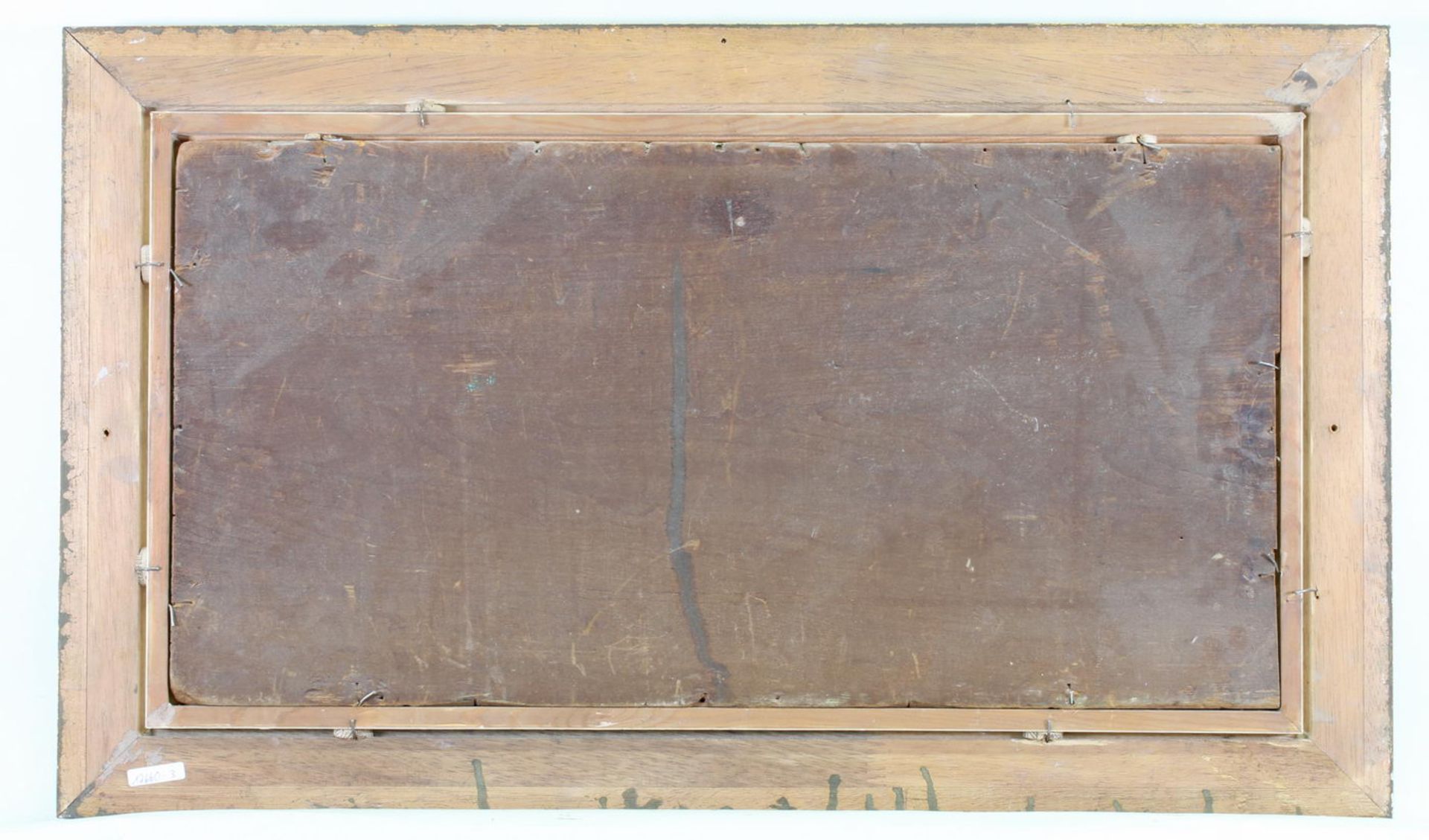 Undeutlich signiert (19./20. Jh.), "Sommerliche Flusslandschaft", Öl auf Holz, undeutlich signiert - Image 4 of 4
