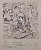 Böhle, Klaus (1925 Wuppertal - 2003 Bonn, 1983-1999 Karikaturist bei der WELT), "Goldy und der Bon