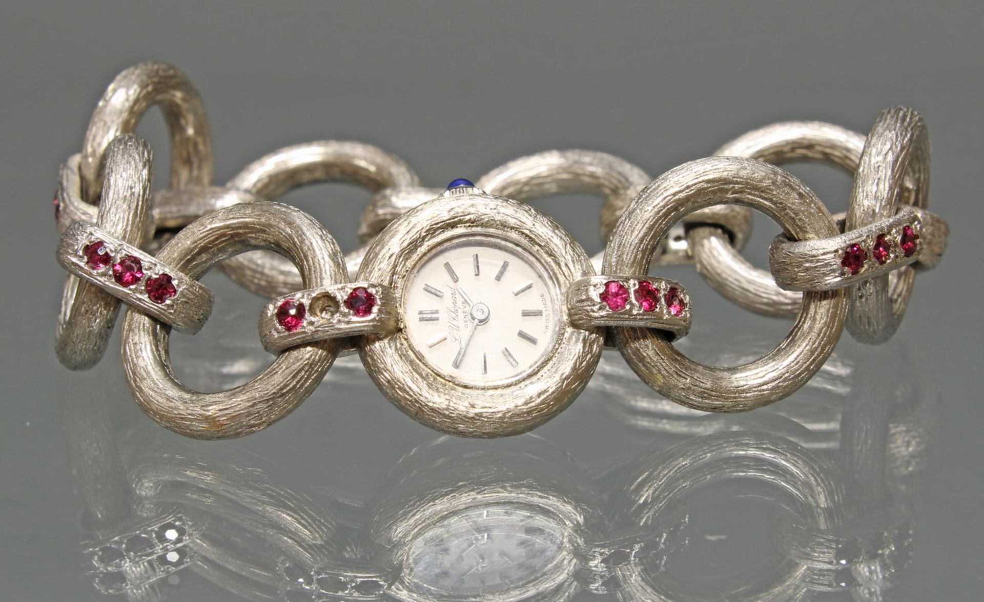 Damenarmbanduhr, L.U. Chopard, WG 750, Handaufzug, Gehäuse-Nr. 74222, cremefarbenes Zifferblatt, S