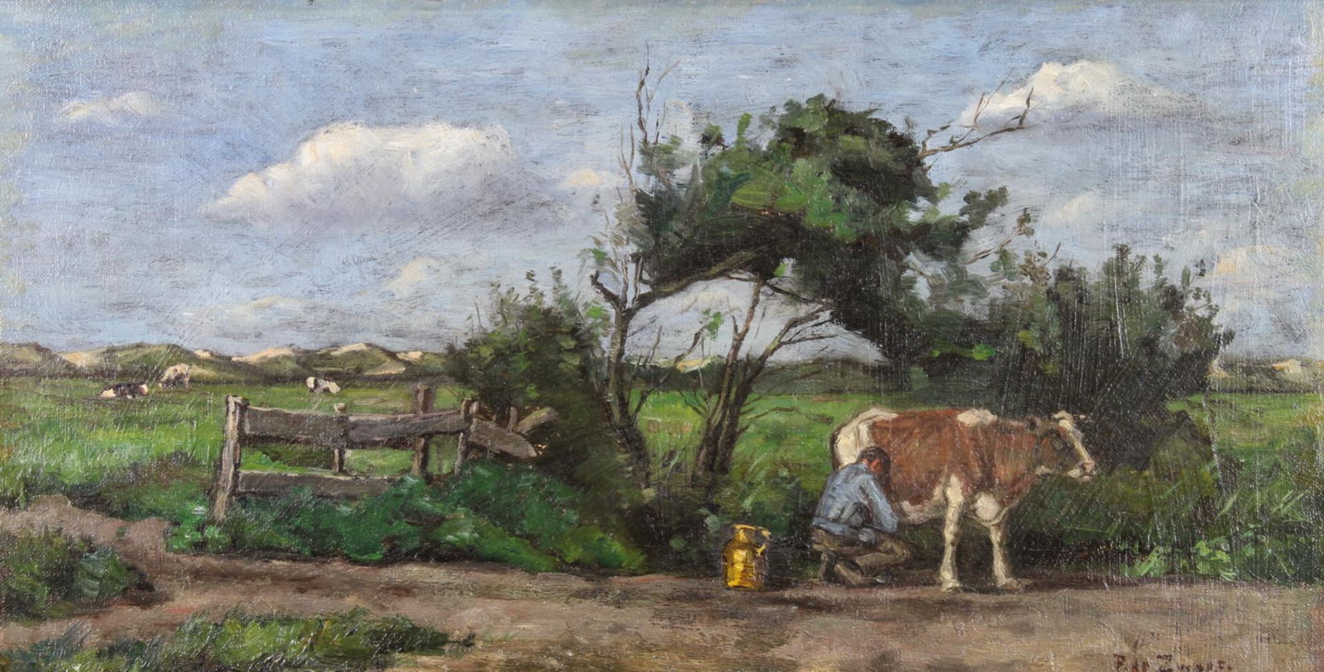 Zwart, Pieter de (1880 - 1967, Stillleben und Landschaftsmaler), "Landschaft bei Den Haag", Öl auf