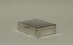 Zigarettendose, Silber, glatt, innen Holz, Boden geschwert, 3.5 x 12.5 x 9 cm