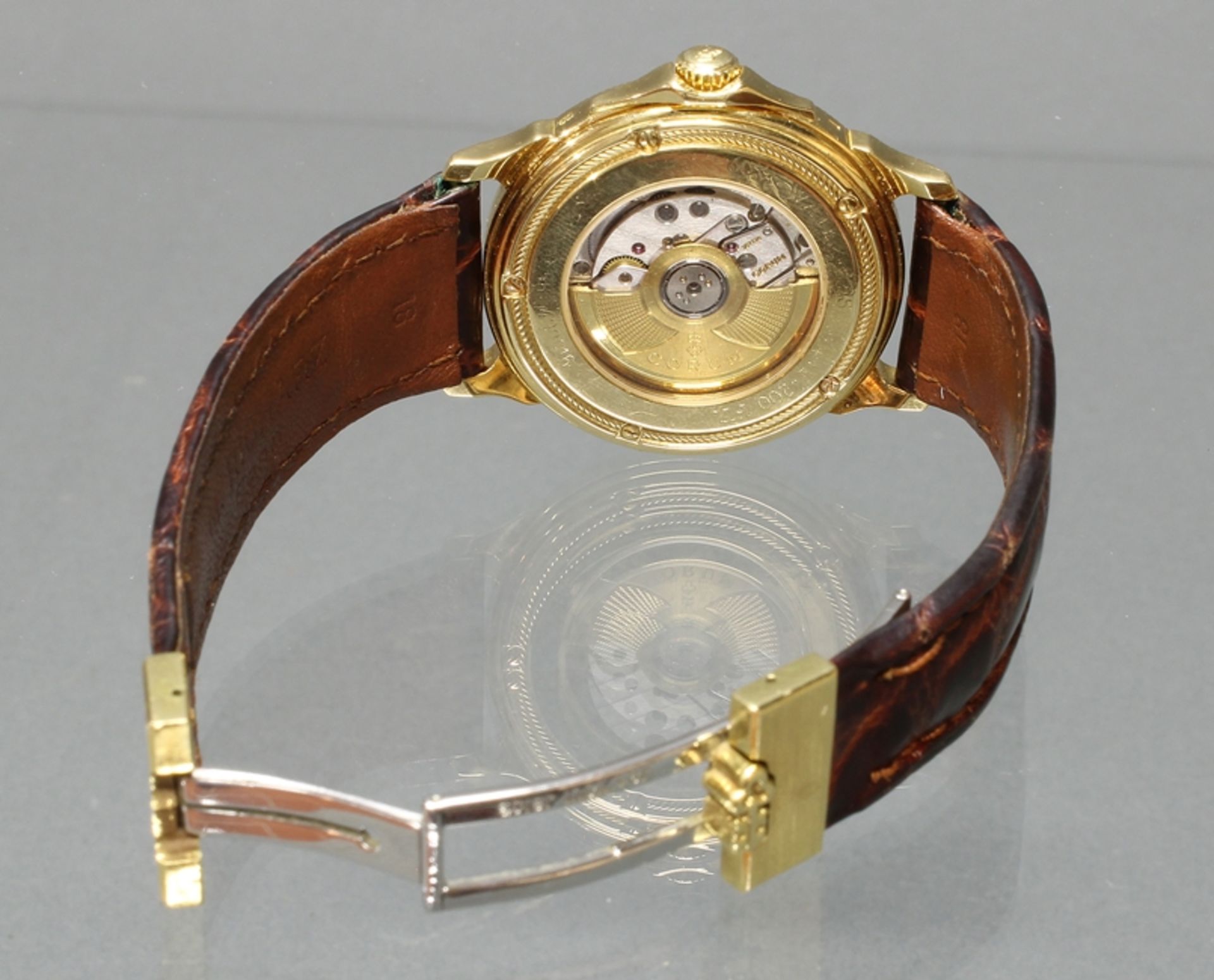 Herrenarmbanduhr, Corum, Modell Reserve de Marche, 1990er Jahre, GG 750, Automatik, Gehäuse-Nr. 731 - Bild 2 aus 2