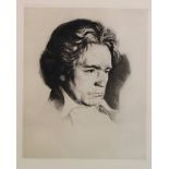 Konvolut, "Beethoven", 2x Radierungen und 1x Lithografie, verschiedene Maße, o.R.