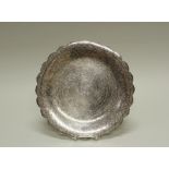 Platte, Silber, Ägypten, 1960er Jahre, passig, ornamental, ø 31.8 cm, ca. 705 g