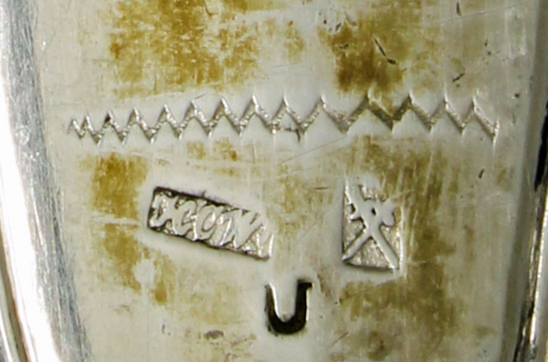 Suppenkelle, Silber, wohl Leipzig, 19. Jh., Meistermarke KCW, ovale Laffe innen vergoldet, ca. 36 c - Bild 3 aus 3