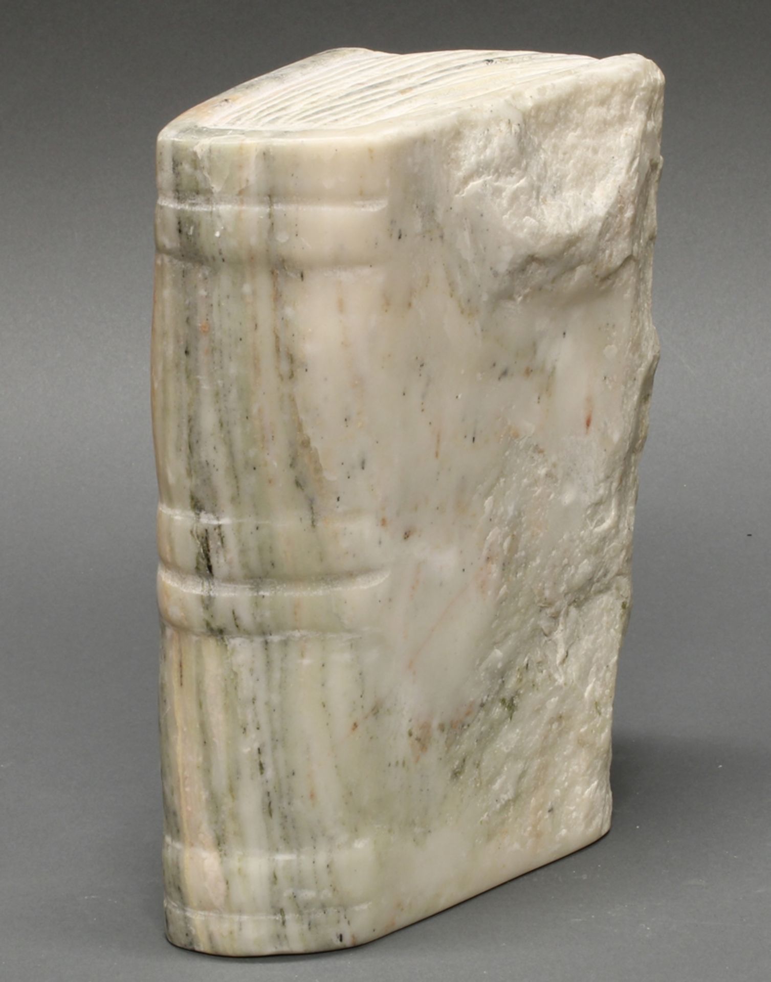Skulptur, Marmor, "Buch", 20./21. Jh., 11 x 26 x 19 cm
