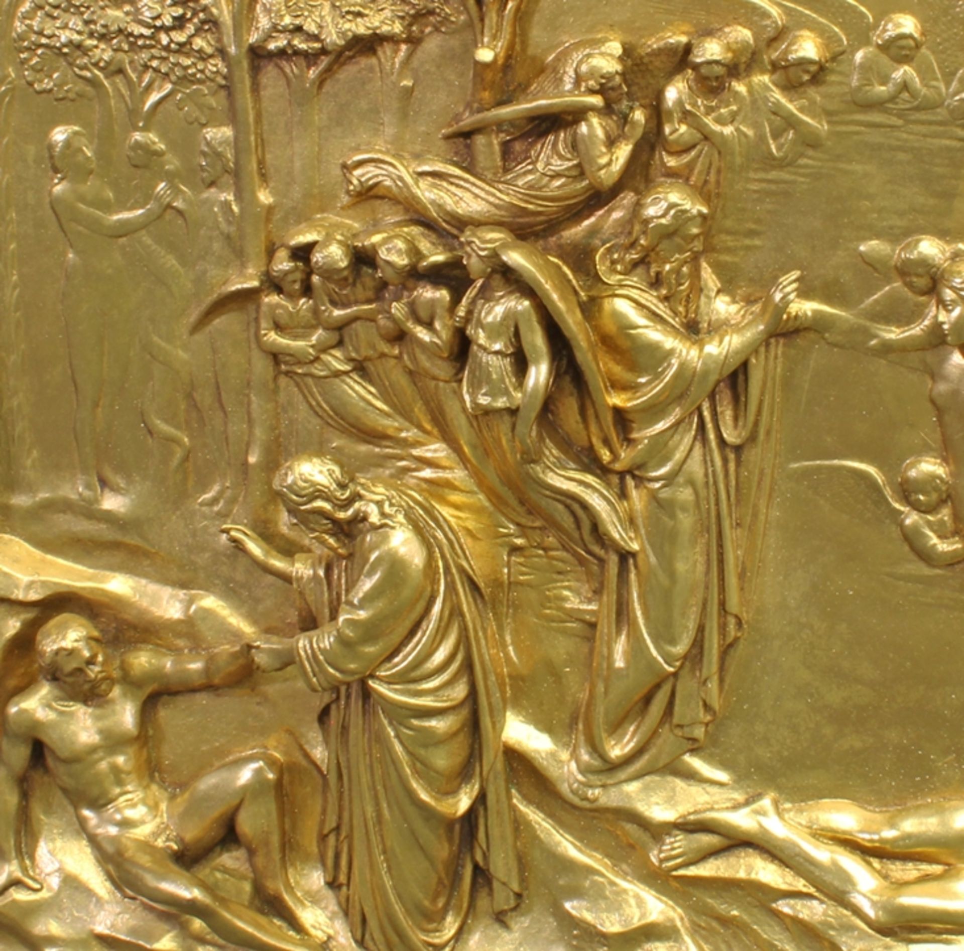 2 Reliefplatten, Gussmasse, "Adam und Eva" und "Moses" nach der Paradiespforte von Lorenzo Ghiberti - Image 3 of 9