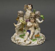 Porzellangruppe, "Die fünf Sinne", Meissen, Schwertermarke, 1850-1924, 1. Wahl, Modellnummer 1770, 