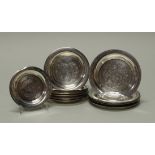 20 Tellerchen, Silber, Ägypten, verschiedene Dekore, ø 7.7-10 cm, zus. ca. 682 g