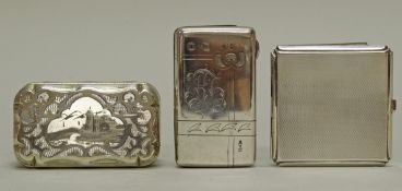 Puderdose, Etui, Geldbörse, Silber 84er/925, verschiedene Ausführungen, ca. 5-7.3 cm hoch, gesamt c