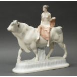 Porzellanfigur, "Europa auf dem Stier", KPM Berlin, wohl 1969, polychrom, Braut aus dem Hochzeitszu