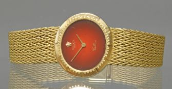 Damenarmbanduhr, Rolex, Modell Cellini, GG 750, Handaufzug, Referenz-Nr. 4081/8c, Gehäuse-Nr. 37403