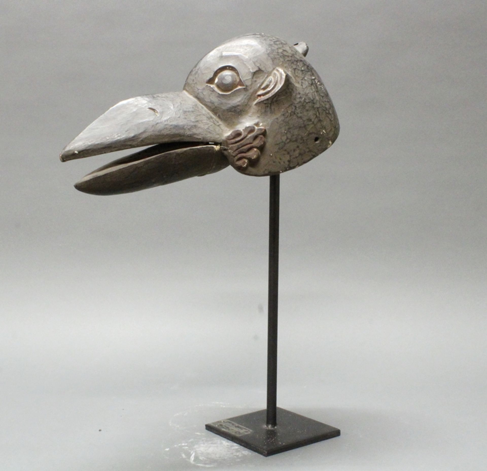 Tanzmaske, "Vogelkopf", Tibet/Nepal, 20. Jh., Holz, geschnitzt, beweglicher Schnabel,15 cm hoch, au