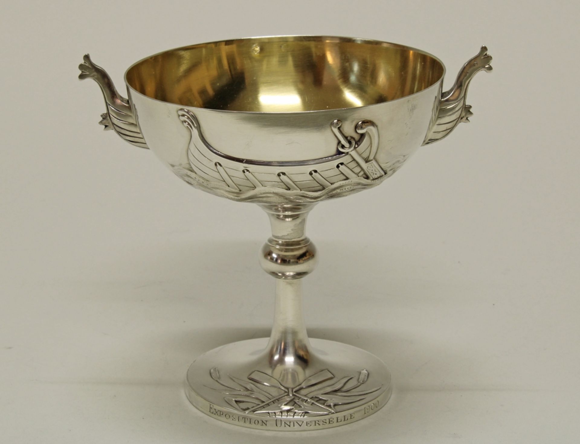 Preispokal, "Régates à L'aviron", Silber 950, Frankreich, um 1900, Charles Boulanger, Kuppa innen v