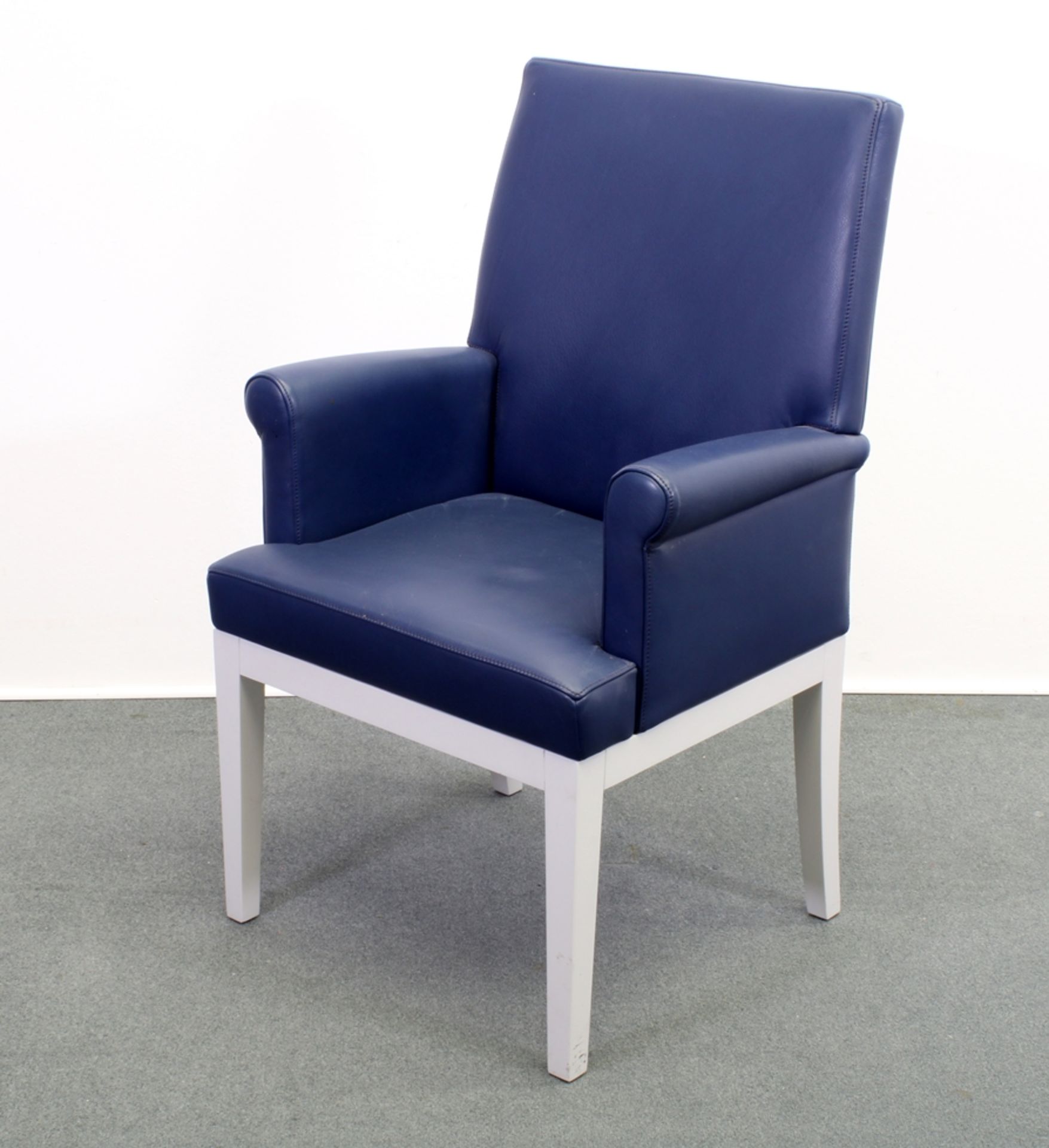 10 Stühle, DeSede DS 209, Schweiz 1999, Design von Jean Pierre Dovat, Polster Leder indigoblau, 8 S - Bild 2 aus 5