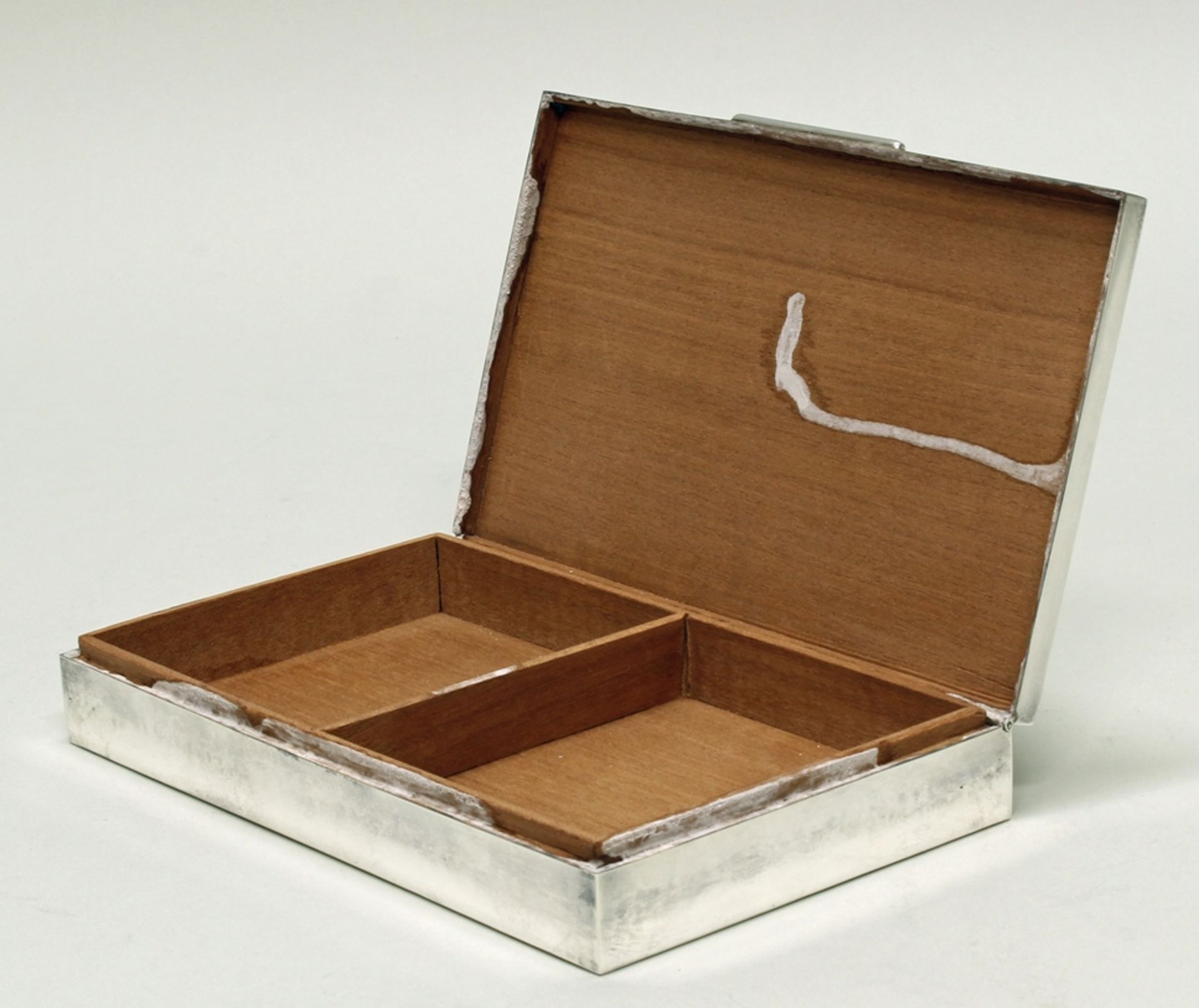 Zigarettendose, "Berlin", Silber 925, Wilhelm Binder, Deckel mit Stadtwappen, innen Holz, Boden ges - Bild 3 aus 3