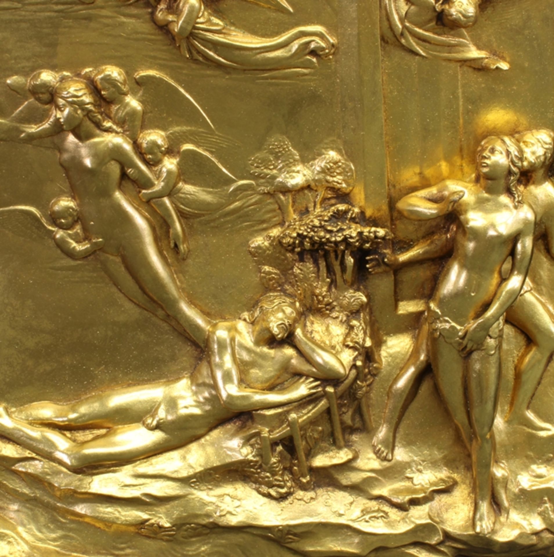 2 Reliefplatten, Gussmasse, "Adam und Eva" und "Moses" nach der Paradiespforte von Lorenzo Ghiberti - Image 4 of 9