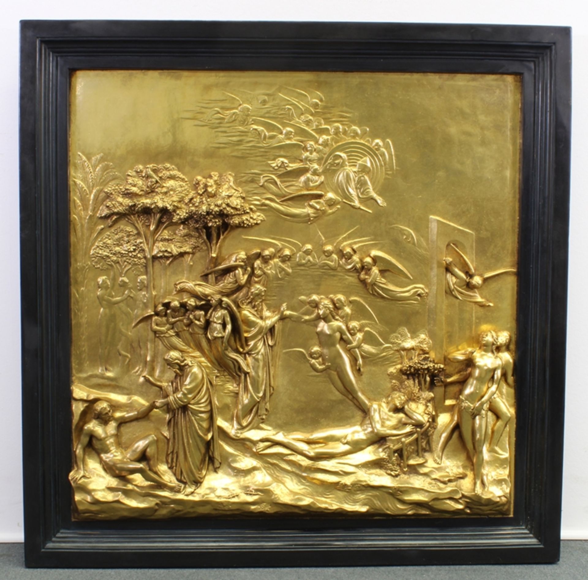 2 Reliefplatten, Gussmasse, "Adam und Eva" und "Moses" nach der Paradiespforte von Lorenzo Ghiberti - Image 2 of 9