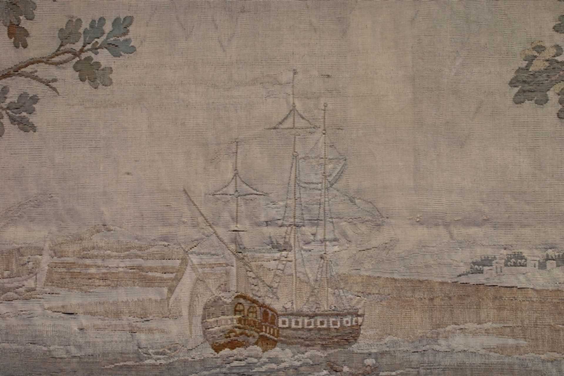 Tapisserie, "Orientalische Küstenszene", wohl Niederlande/Frankreich, 18. Jh., Wolle, Bordüre mit R - Bild 2 aus 4