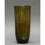 Vase, Murano-Art, grünliches Glas mit Goldstaub-Einschmelzungen, 31.5 cm hoch
