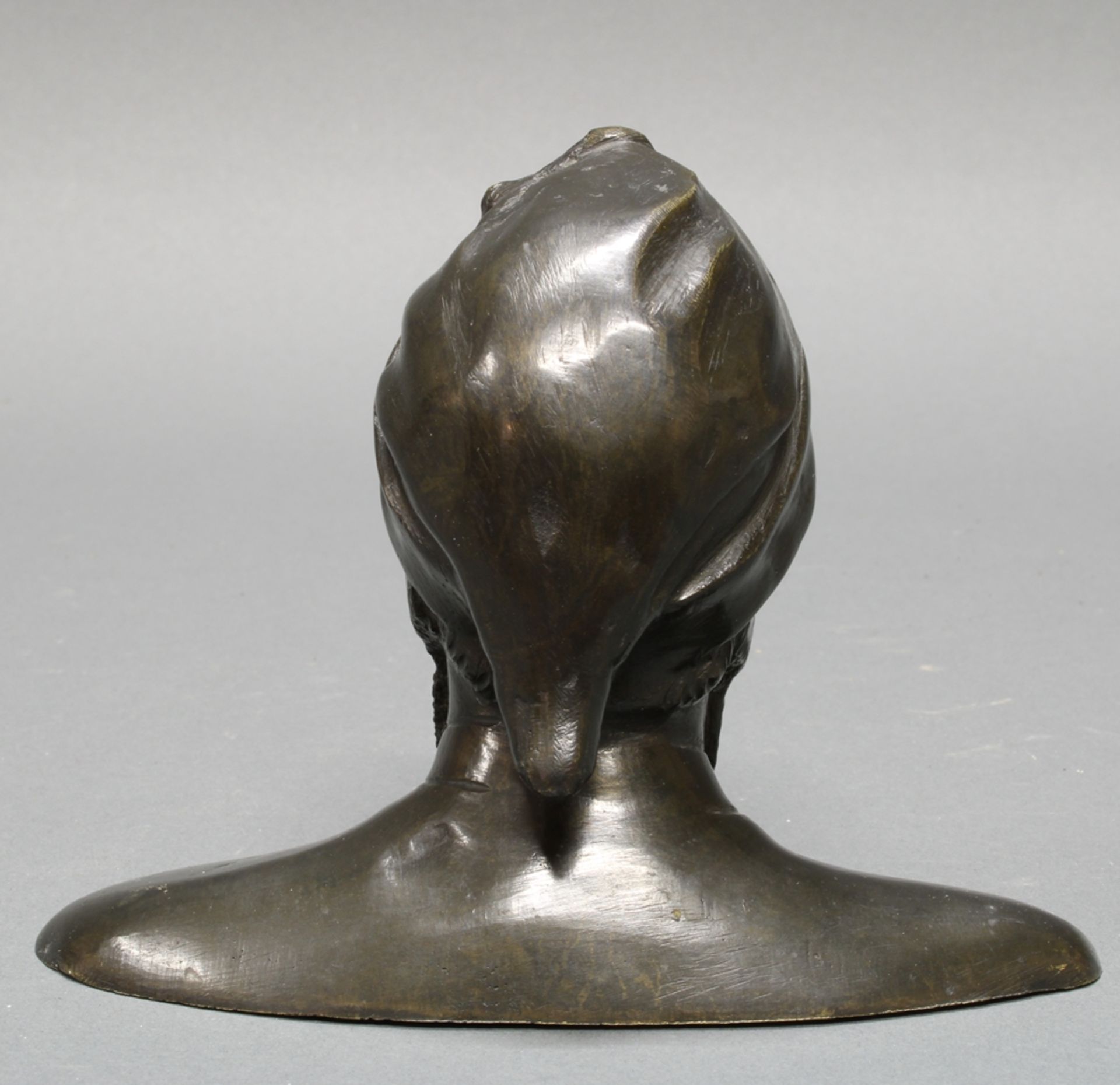 Bronzebüste, dunkelbraun patiniert, "Dante Alighieri", 11 cm hoch - Image 3 of 5