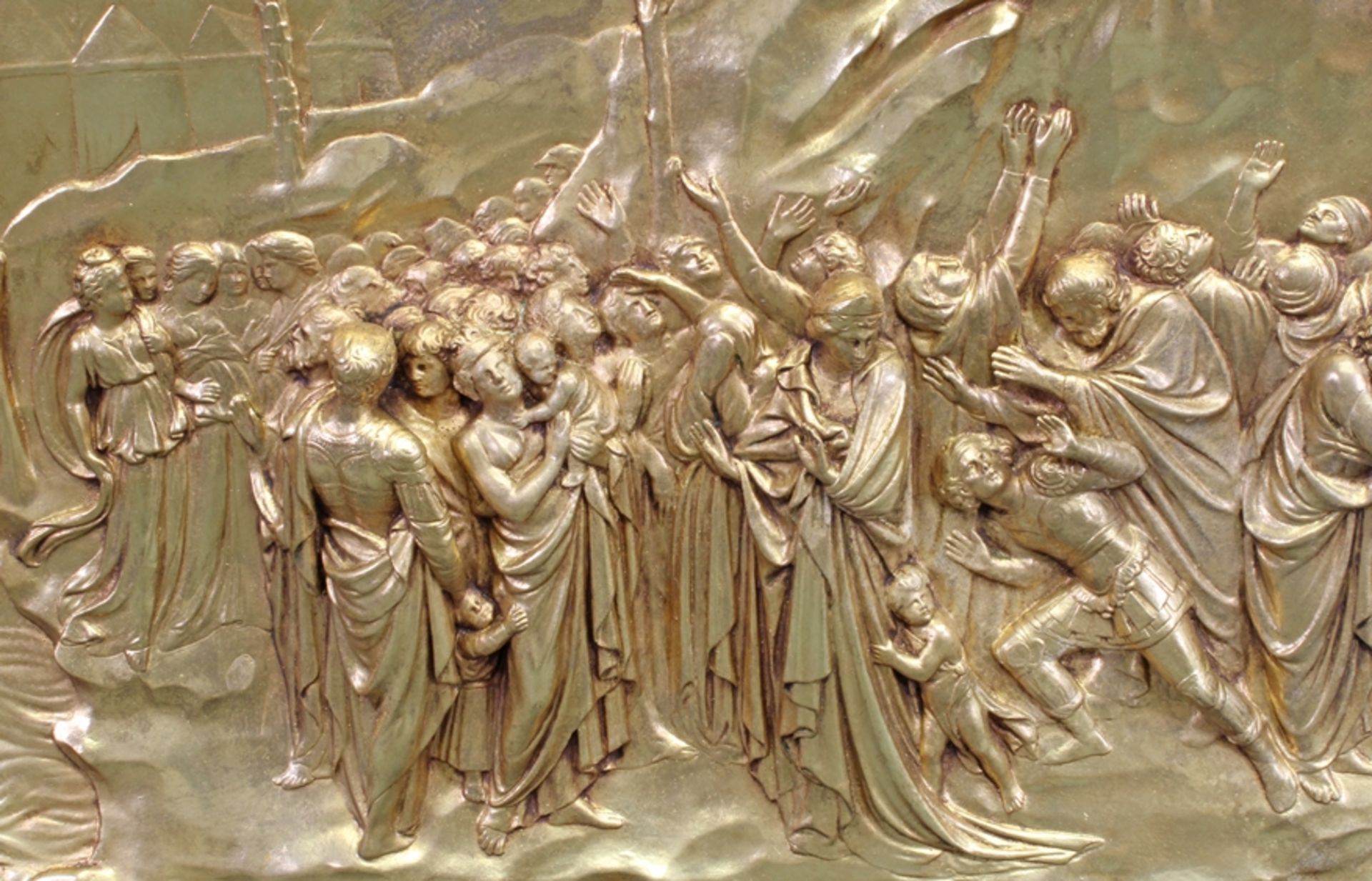 2 Reliefplatten, Gussmasse, "Adam und Eva" und "Moses" nach der Paradiespforte von Lorenzo Ghiberti - Image 7 of 9