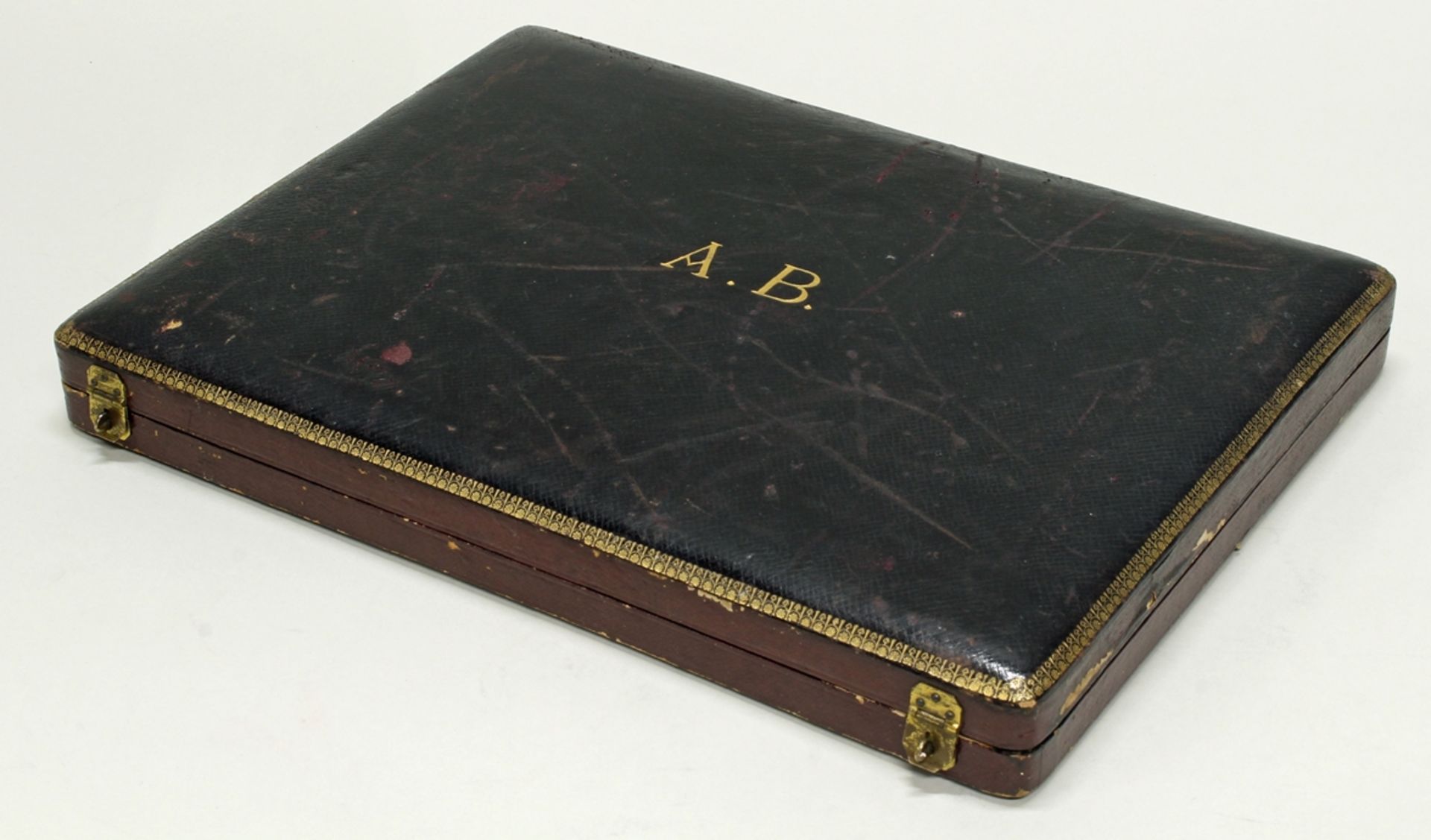 Erdbeerbesteck, 9-tlg., Silber 950, Paris, L. Béguin & L. Lapar, teils vergoldet, gravierte Monogra - Bild 3 aus 3