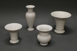 4 Vasen, KPM Berlin, Weißporzellan, verschiedene Formen, 14-25 cm hoch