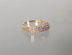 Ring, GG 585, 27 Diamanten pavé gefasst, 2 g, RM 18