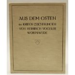 Heinrich Vogeler: "Aus dem Osten", Mappe mit 60 Lichtdrucken von Kriegs-Zeichnungen, hrsg. vom Nati