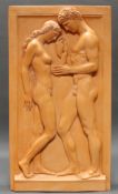 "Du und Ich", 1944, Terrakotta-Relief, bezeichnet rechts unten Arno Breker, nummeriert seitlich 22/