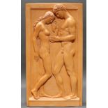 "Du und Ich", 1944, Terrakotta-Relief, bezeichnet rechts unten Arno Breker, nummeriert seitlich 22/