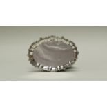 Kleines Tablett, Silber, Ägypten, oval, passiger Reliefrand, 19.5 x 13.5 cm, ca. 180 g