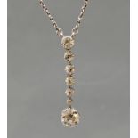 Collier, Art Deco, um 1930, Platin, 1 Diamant ca. 0.50 ct., Altschliff, 6 Besatz-Diamanten von ca.